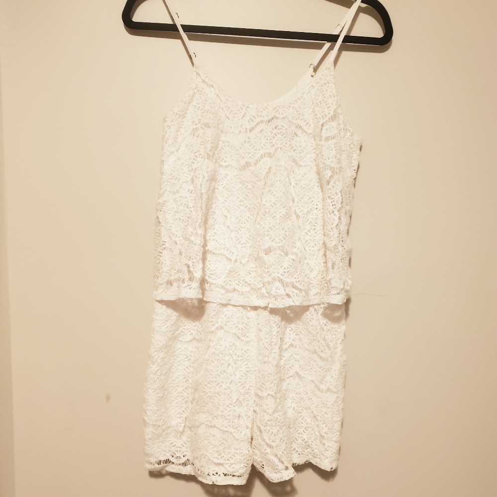 NWOT White lace romper